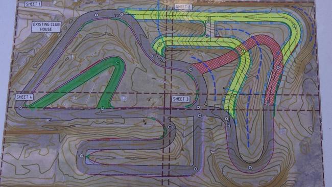 The red part of the current track will be removed, while the sections coloured yellow will be additional. Picture: Chris Knight