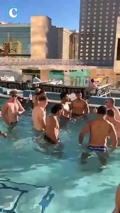 Only in Vegas: Raiders Recover in Party Pool with Hotel Guests