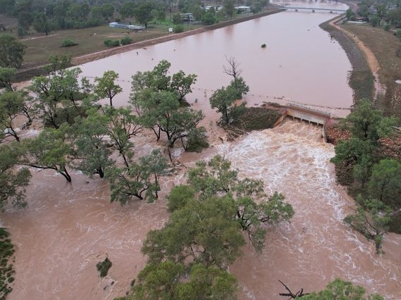 Murweh Shire Council posted to social media of major flooding to the Bradley's Gully near Charleville.