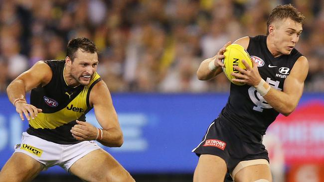 Carlton star Patrick Cripps takes advantage of the new 6-6-6 rule. Picture: Getty Images