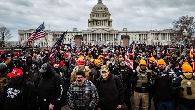 Pro-Trump protesters gather in front of the US Capitol building on January 6 last year. Picture: AFP