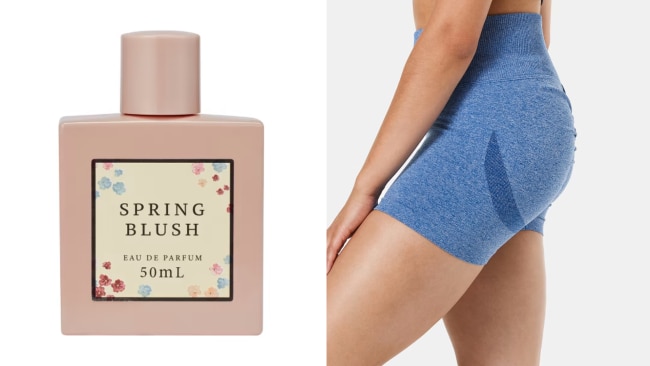 OXX Spring Blush Fragrance and Hi-Rise Scrunch Shorts. Image: Kmart