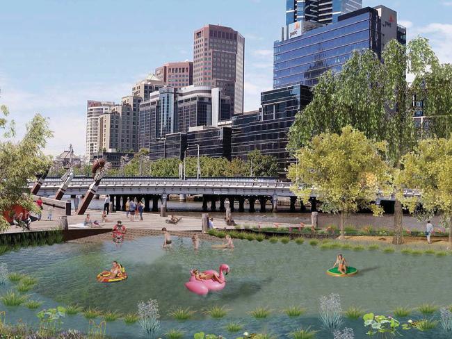 What the Yarra Pools at Enterprise Park would look like. Picture: RMIT students Wai Keat Cheong &amp; Madeleine Di Salvo