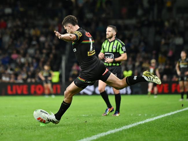 Nathan Cleary had a strong night with the boot. Picture: NRL Photos
