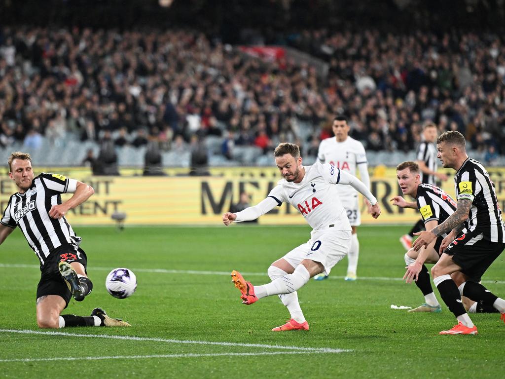 James Maddison scores for Tottenham Hotspur. Picture: Getty Images