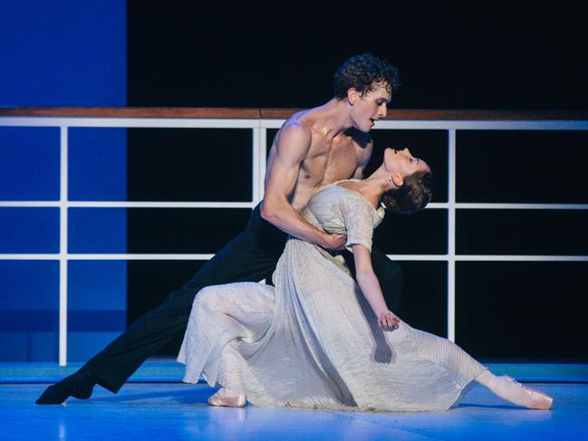 Grace Carroll and Callum Linnane in production imagery of John Neumeier’s Nijinsky at Melbourne’s Regent Theatre. Picture: Kate Longley