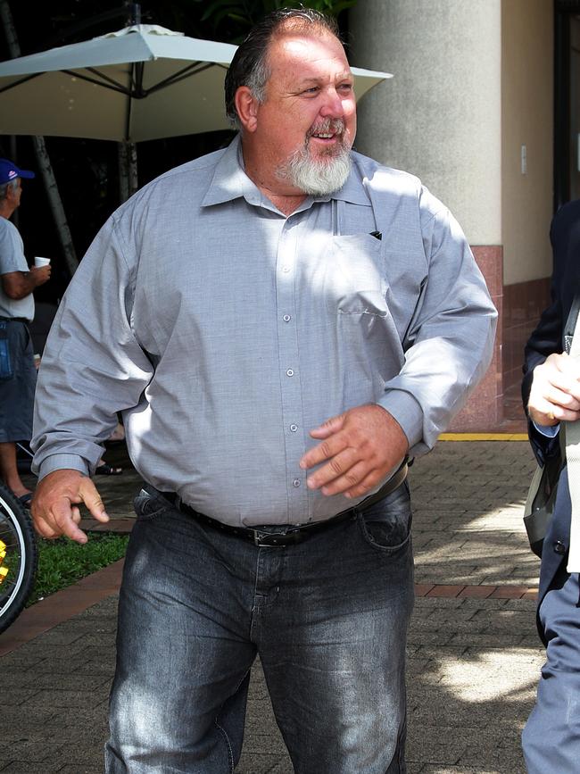 Former Bandidos president Maxwell Patrick Geary leaving the Cairns courthouse in April 2014.