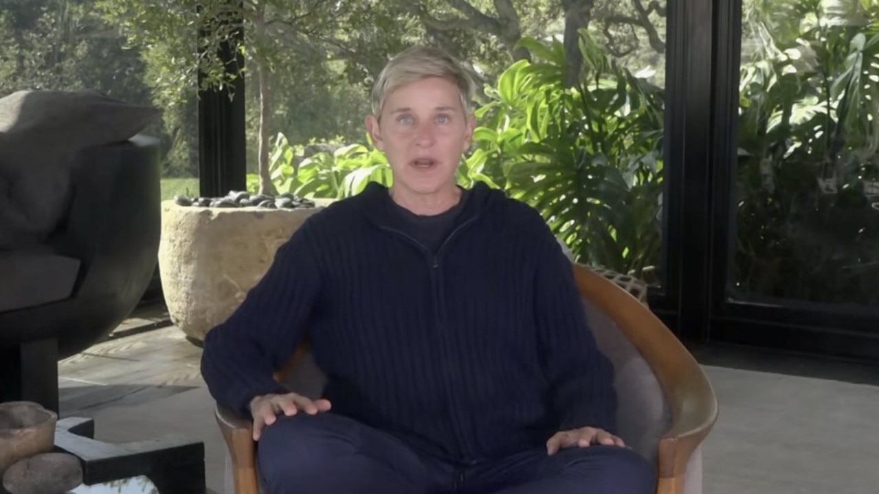 Ellen broadcasts from her mansion.