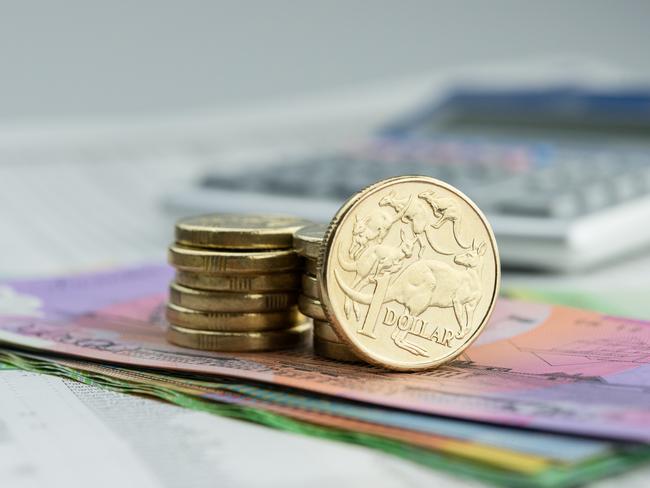 Stock Photo of Australian Money including Notes and coins. Generic cash