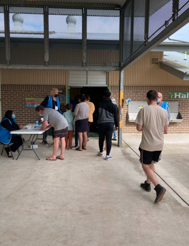 There was a fast moving line outside Bradbury public school in Campbelltown.