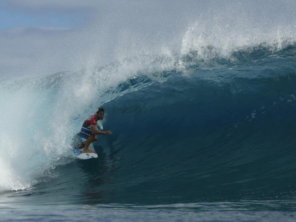 Local boy Kauli Vaast of France grew up surfing Teahupo'o and brought home the gold in front of a home crowd. Picture: Ben Thouard-Pool/Getty Images