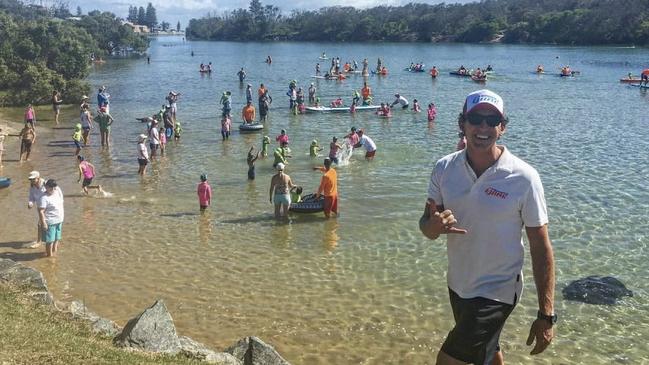 Watersports Guru owner Tim Jack Adams at Kingscliff. Picture: Instagram/@watersportsguru