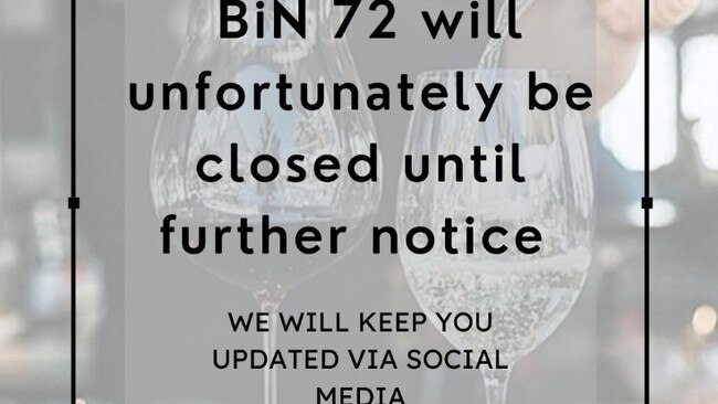 Daniel Ridgeway has closed his Coolangatta restaurant BiN 72 until further notice. Picture: Instagram