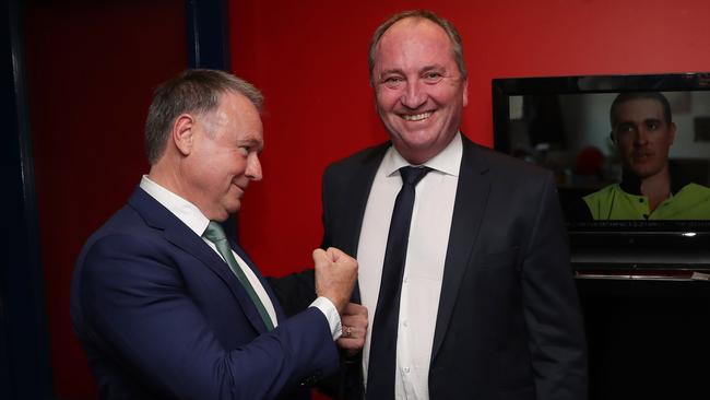 Fitzgibbon with Barnaby Joyce. Picture: Gary Ramage