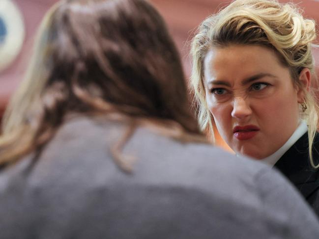 US actress Amber Heard at Johnny Depp's defamation trial against her. Picture: EVELYN HOCKSTEIN/AFP