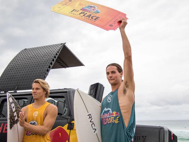 Aaron Kelly (Sunshine Beach, QLD) claimed victory at the Red Bull Airborne trials event at Duranbah Beach on Saturday, March 16. Picture credit: Ben Stagg, Surfing Queensland.