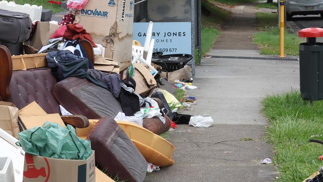 Kerbside collection left on Green Terrace, Windsor. Picture: Liam Kidston