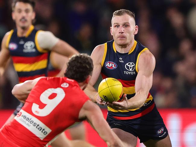 Mick McGuane says it’s time the Crows midfield moves past Rory Laird. Picture: Sarah Reed/AFL Photos via Getty Images