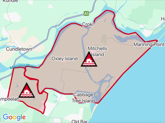 NSW floods: Suburbs at risk. Picture: Hazards Near Me NSW