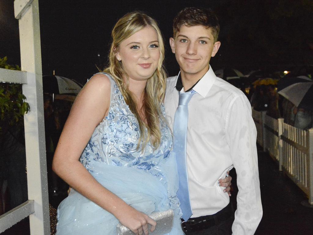 Graduate Mia James and partner Dominic D'Arcy at Wilsonton State High School formal at Clifford Park Racecourse, Wednesday, November 13, 2024. Picture: Tom Gillespie