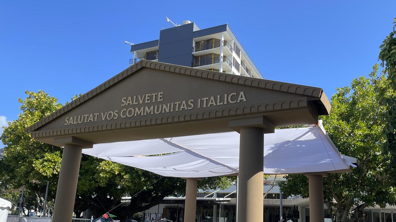 The entrance at the La Festa - Food and Wine day as part of Cairns Italian Festival at Fogarty Park. Picture: Andreas Nicola