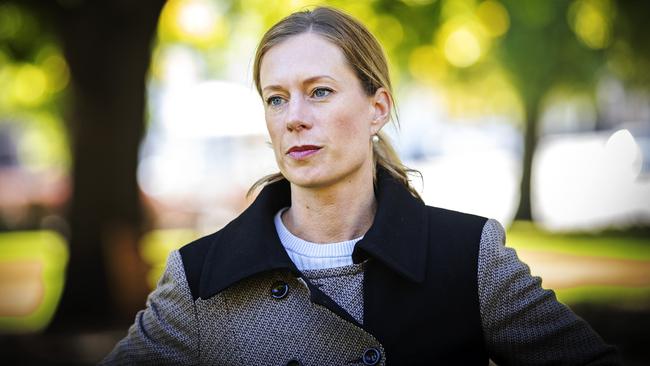 Tasmanian Labor leader Rebecca White on parliament lawns, Hobart. Picture: CHRIS KIDD