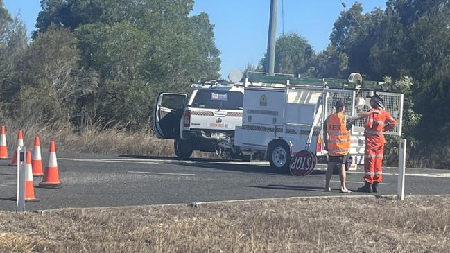 The Forensic Crash Unit is investigating after a shocking crash between a motorbike and a ute west of Hervey Bay left the rider with critical injuries.