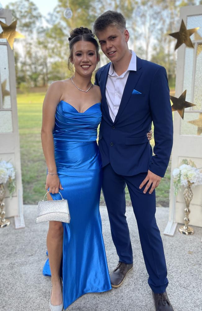 Eon Fleming and Billy Ryan arrive at the 2024 Gympie State High School graduation formal.