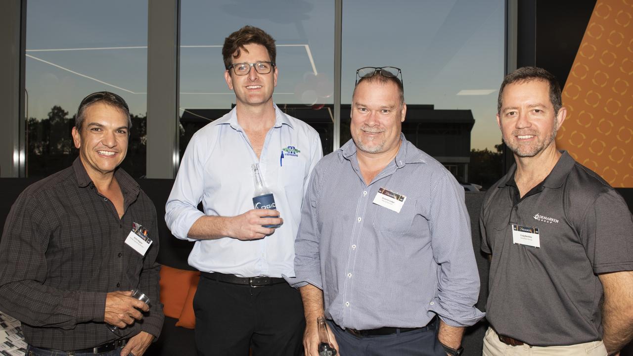 Richie Bugeja, Tobias Rissman, Graeme Lodge and Craig Bentley at the Resource Industry Network's 20th Anniversary Celebration. Picture: Michaela Harlow