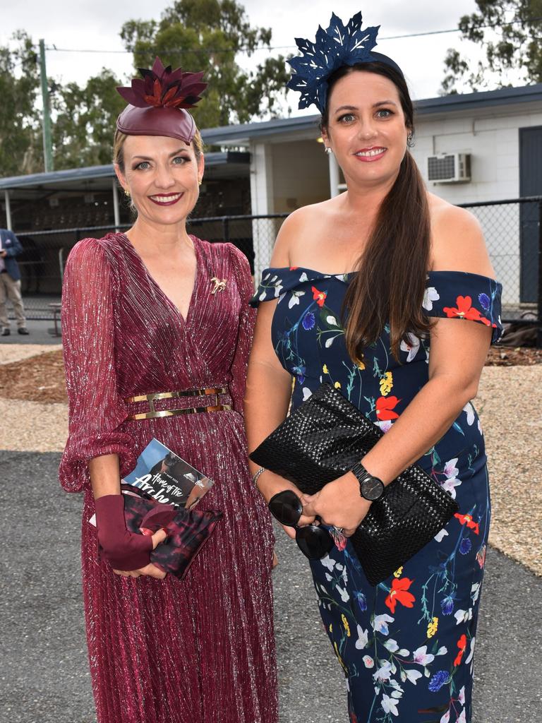 Bridget Daykin and Alysha Young at The Archer race meeting at Callaghan Park, Rockhampton, on May 7, 2022.