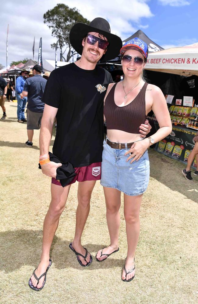 Dylan Collind and Beralan Bumstead at Meatstock, Toowoomba Showgrounds. Picture: Patrick Woods.