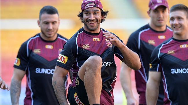 Johnathan Thurston at Queensland State of Origin training.