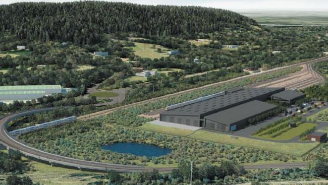 An artist impression of the proposed Kangy Angy rail maintenance facility
