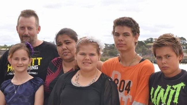 Isiah Hodshon with his mother, Leticia, stepdad Neil, and siblings Montel, Shontaine, Jade and Ryan. Picture: Supplied