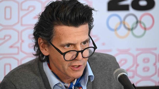 Christophe Dubi, IOC Olympic Games Executive Director, speaks during an LA28 and International Olympic Committee (IOC) press conference in Los Angeles on November 14. Picture: Patrick T. Fallon / AFP