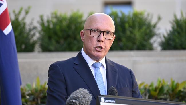 Leader of the Opposition Peter Dutton in Canberra. Picture: NewsWire / Martin Ollman