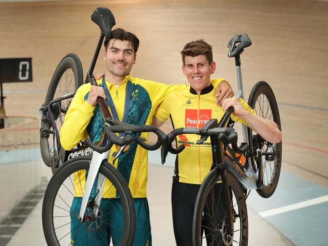 Powercor Melbourne to Warrnambool Cycling Classic launch. 2024 Olympic Gold Medalist Conor Leahy and 2024 M2W winner Mark O'Brien looking to defend his title in 2025.    Picture: David Caird