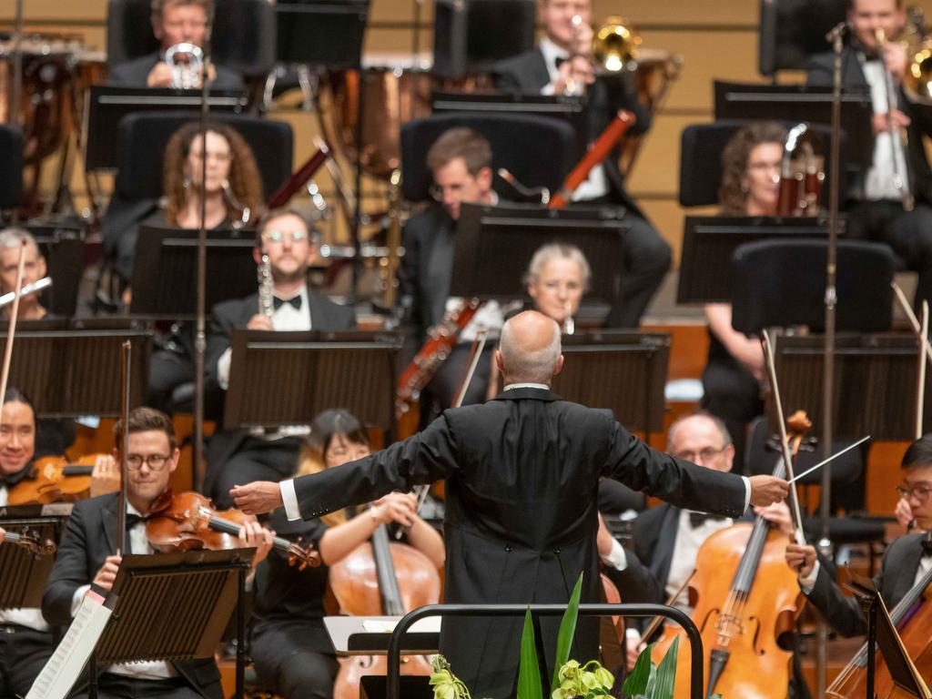 Johannes Fritzsch conducts the QSO. Queensland Symphony Orchestra had its much anticipated return to QPAC's Concert Hall with two performances of its final Maestro concert for 2020, Beethoven 5, marking the 250th anniversary of the legendary composer's birth. Picture: Peter Wallis, Socials: Damien Anthony Rossi