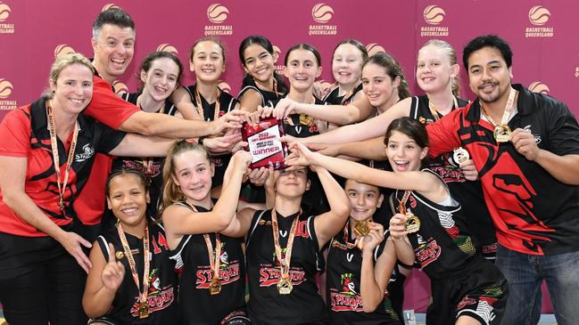 Girls Division 3 champions, Southern Districts Trojans White. Picture: Basketball Queensland/Highflyer Images