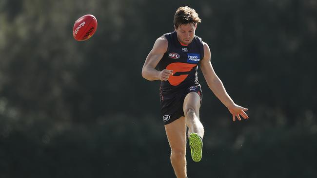 Toby Greene at GWS training this week. Picture: Mark Metcalfe/Getty Images