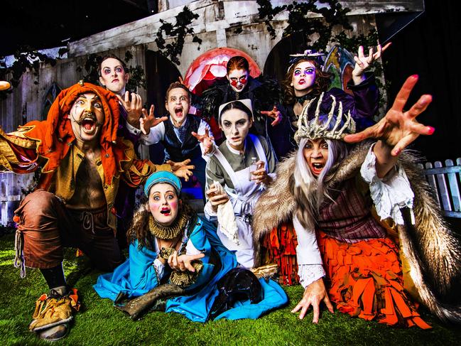 Cast members from A Midnight Visit, the crazy immersive theatre experience opens this week and on until late August. Picture: Nigel Hallett.