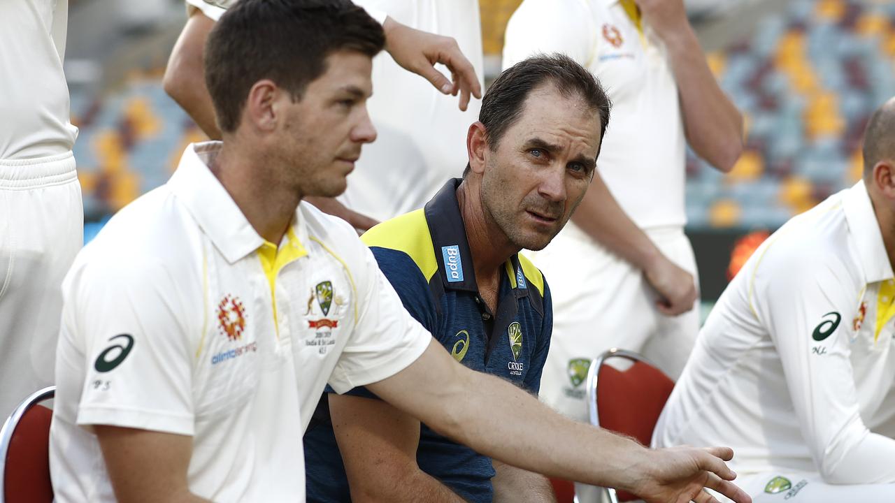 Justin Langer, coach of Australia, and captain Tim Paine.