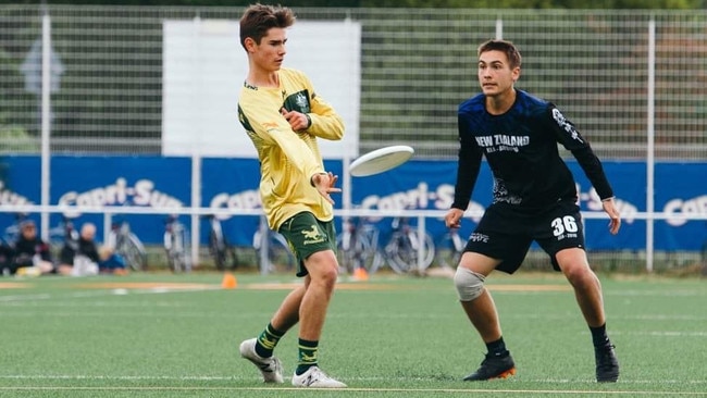 Jono Keyes representing the Goannas in Heidelberg, Germany in 2019. Picture: Supplied