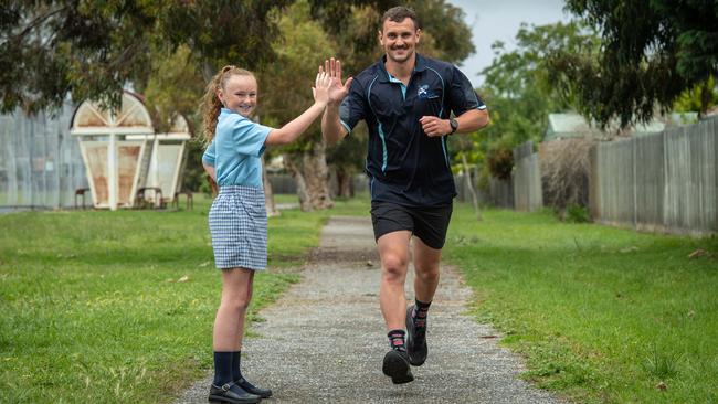 Grade 5 student Isla Eslick, 10, wrote to the Geelong Advertiser about her teacher, Ned Aulsebrook’s, fundraising efforts. Picture: Brad Fleet