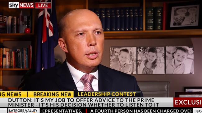 Peter Dutton gave a frank interview on Sky News.