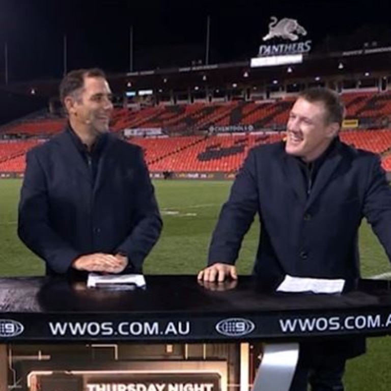 Paul Gallen saw the funny side. Picture: Channel 9