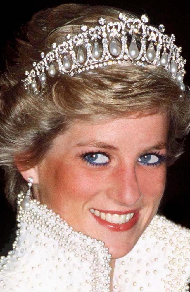 Princess Diana wears the Cambridge Lover’s Knot tiara. Picture: Tim Graham