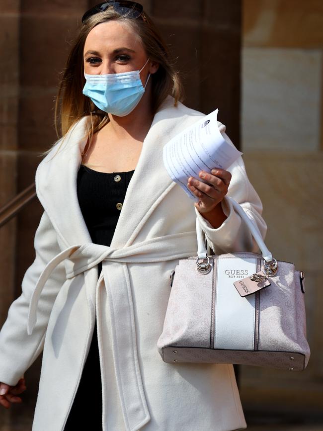 Lilli Trenerry leaving the Adelaide Magistrates Court. Picture: NCA NewsWire/Kelly Barnes