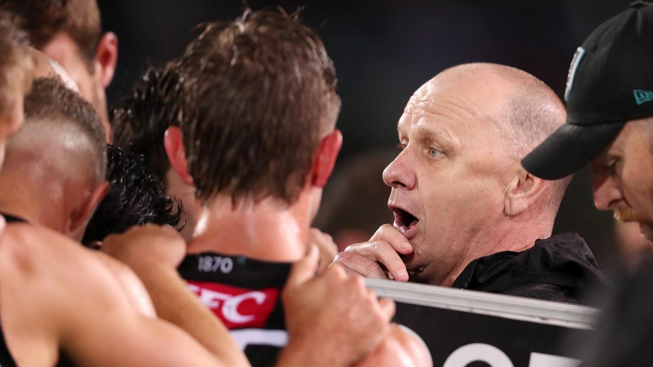 Ken Hinkley is under pressure at Port Adelaide – but what he’s achieved shouldn’t be forgotten. Picture: Getty