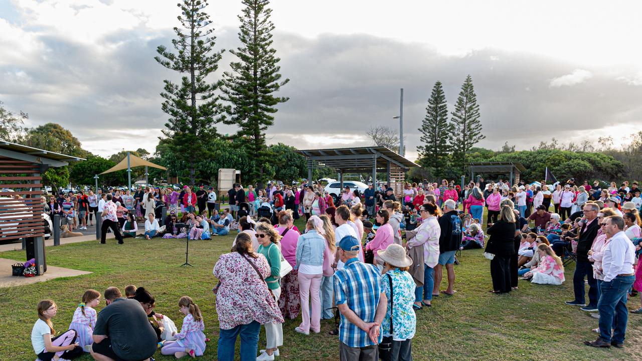 People gather to remember Sophia Rose. Photo: Paul Beutel